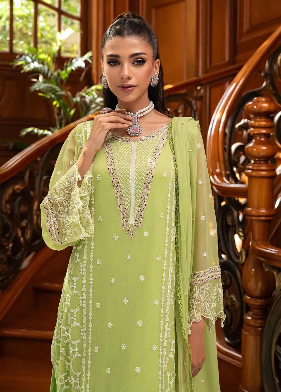 Addee Pret Embroidered Chiffon 3 Piece Suit MF-018