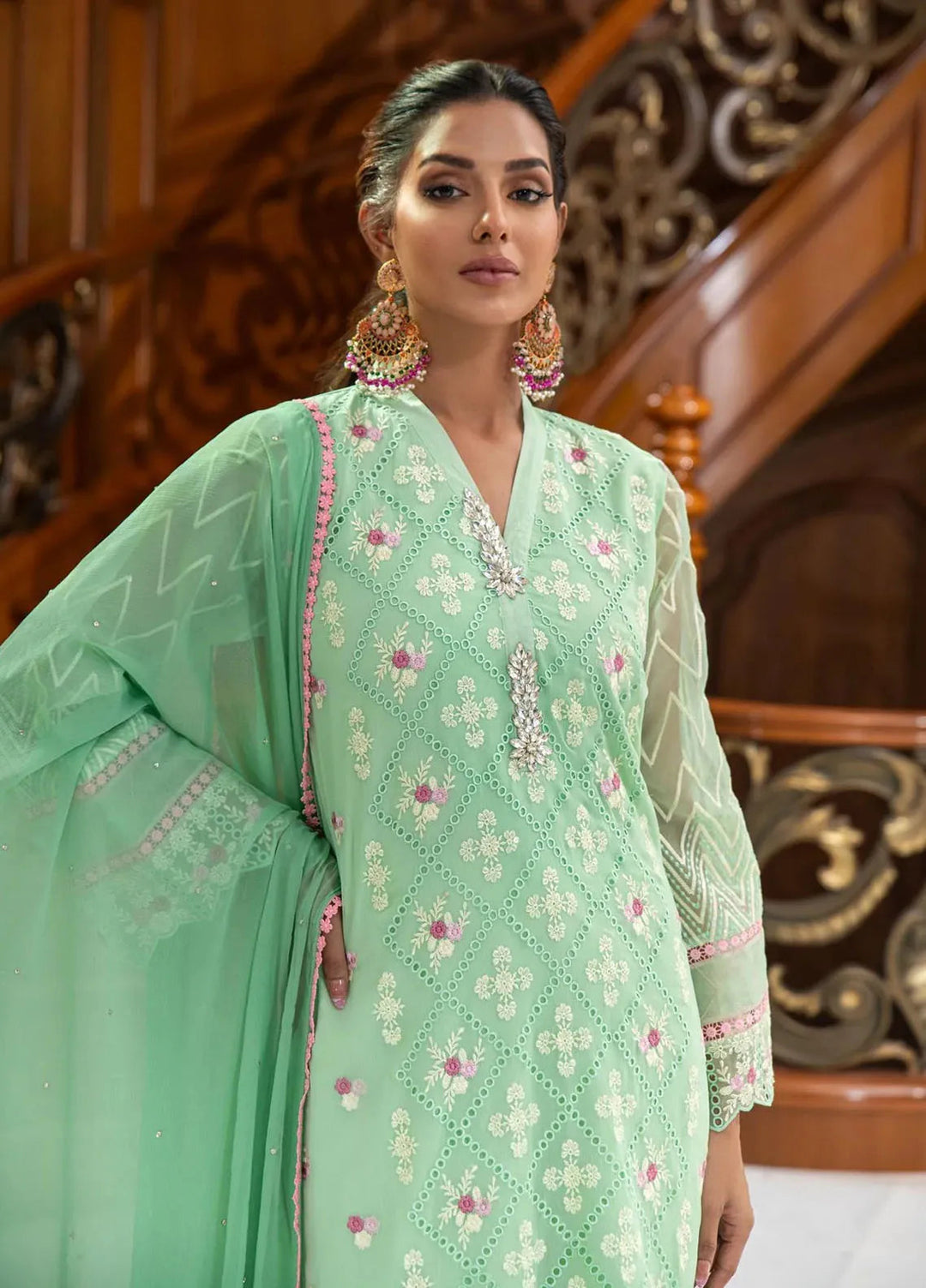 Addee Pret Embroidered Chiffon 3 Piece Suit MF-019