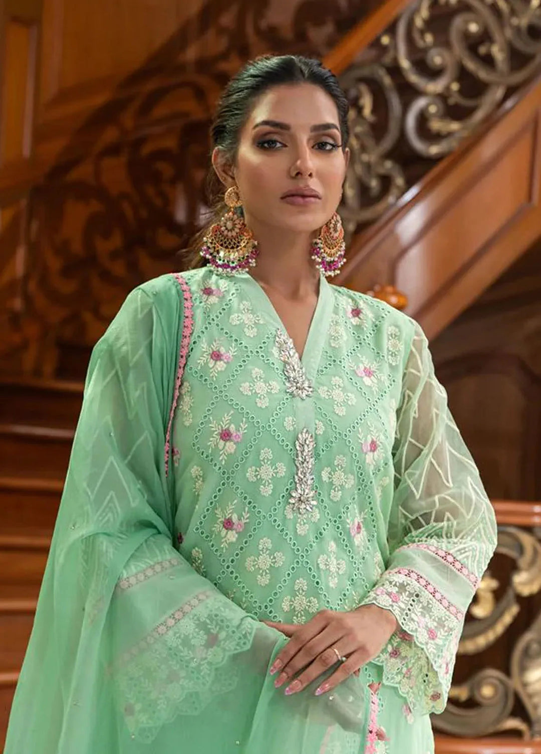 Addee Pret Embroidered Chiffon 3 Piece Suit MF-019