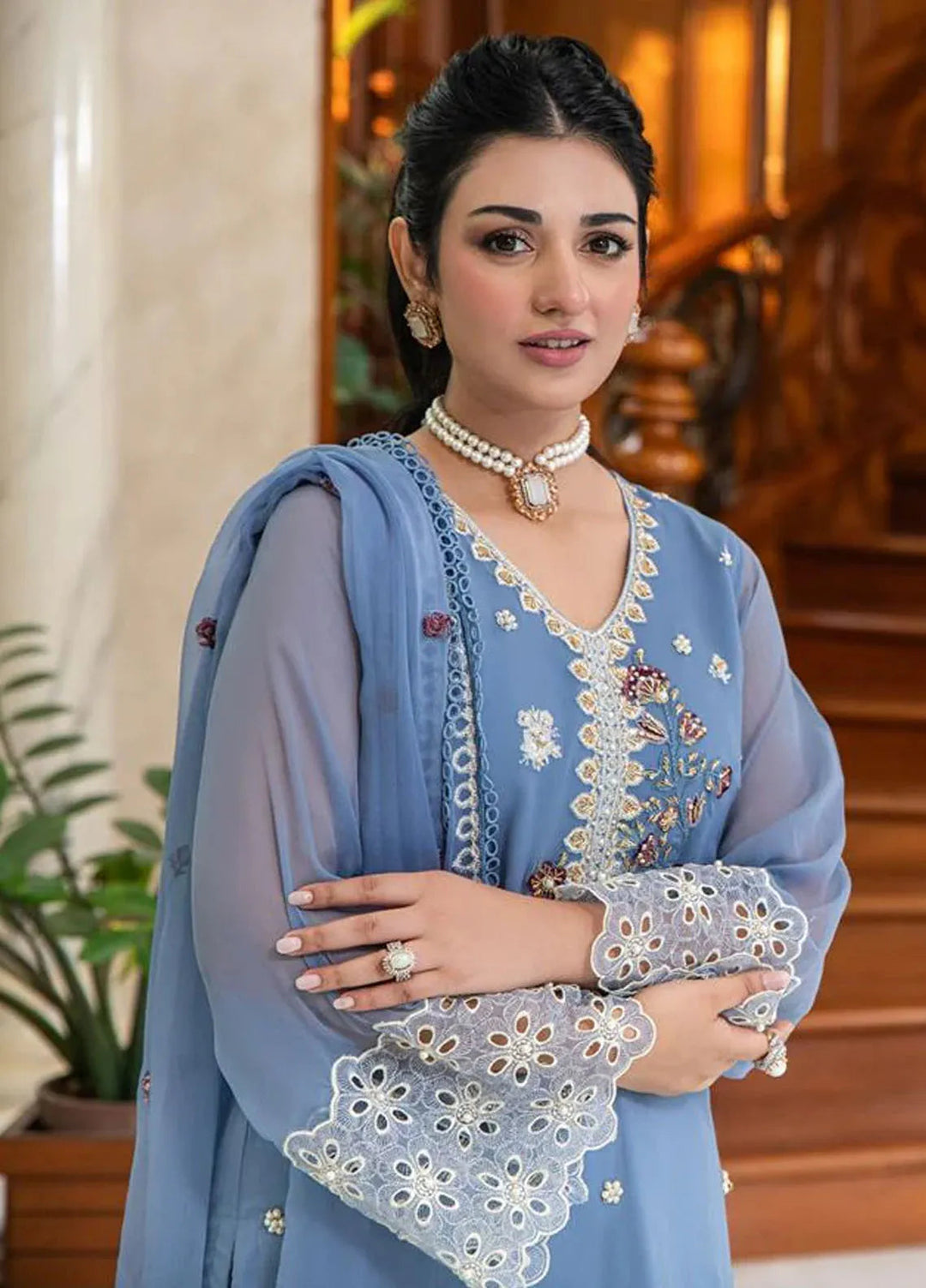 Addee Pret Embroidered Chiffon 3 Piece Suit MF-020