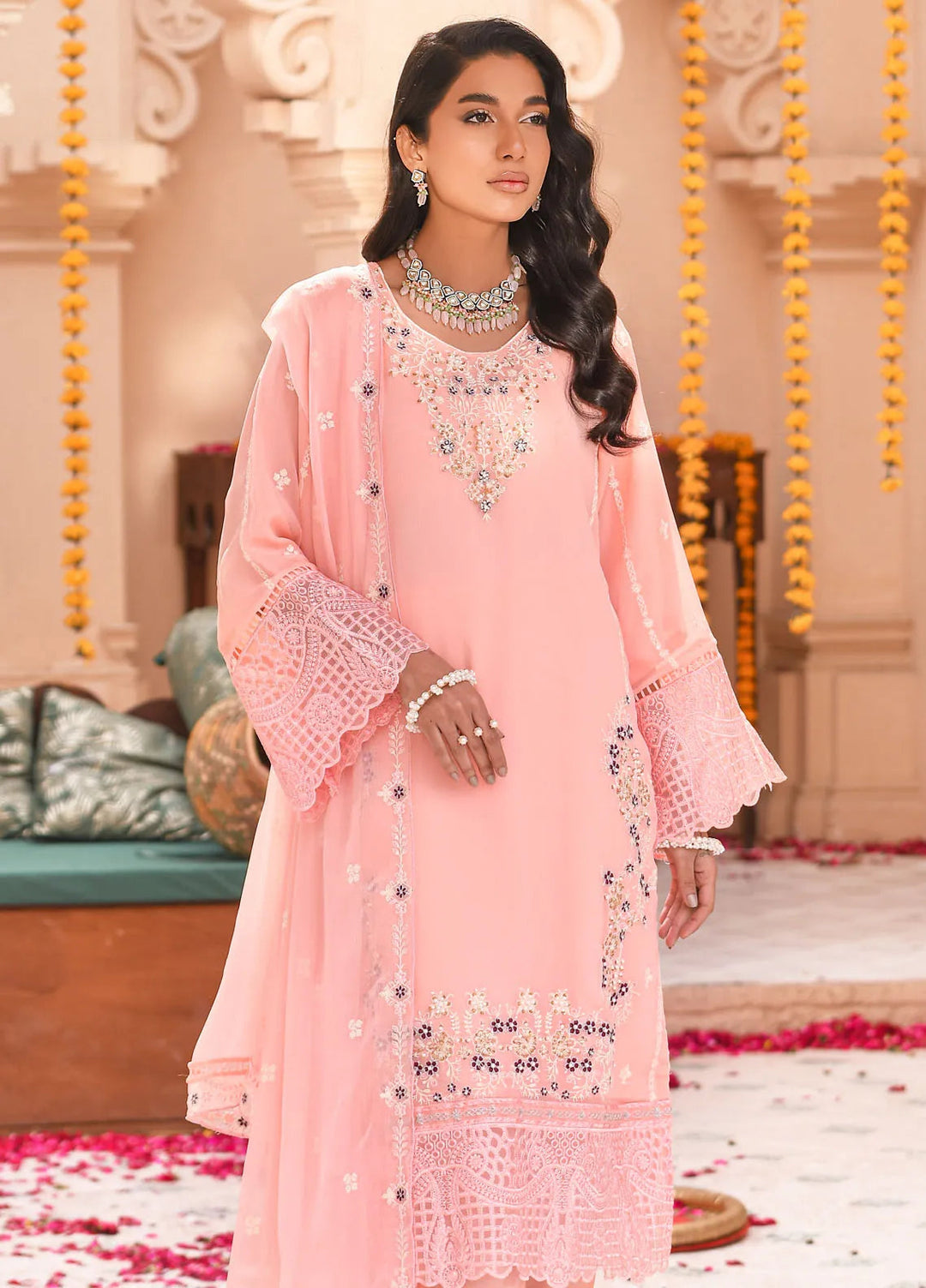 Addee Pret Embroidered Chiffon 3 Piece Suit MF-022 Laalsa