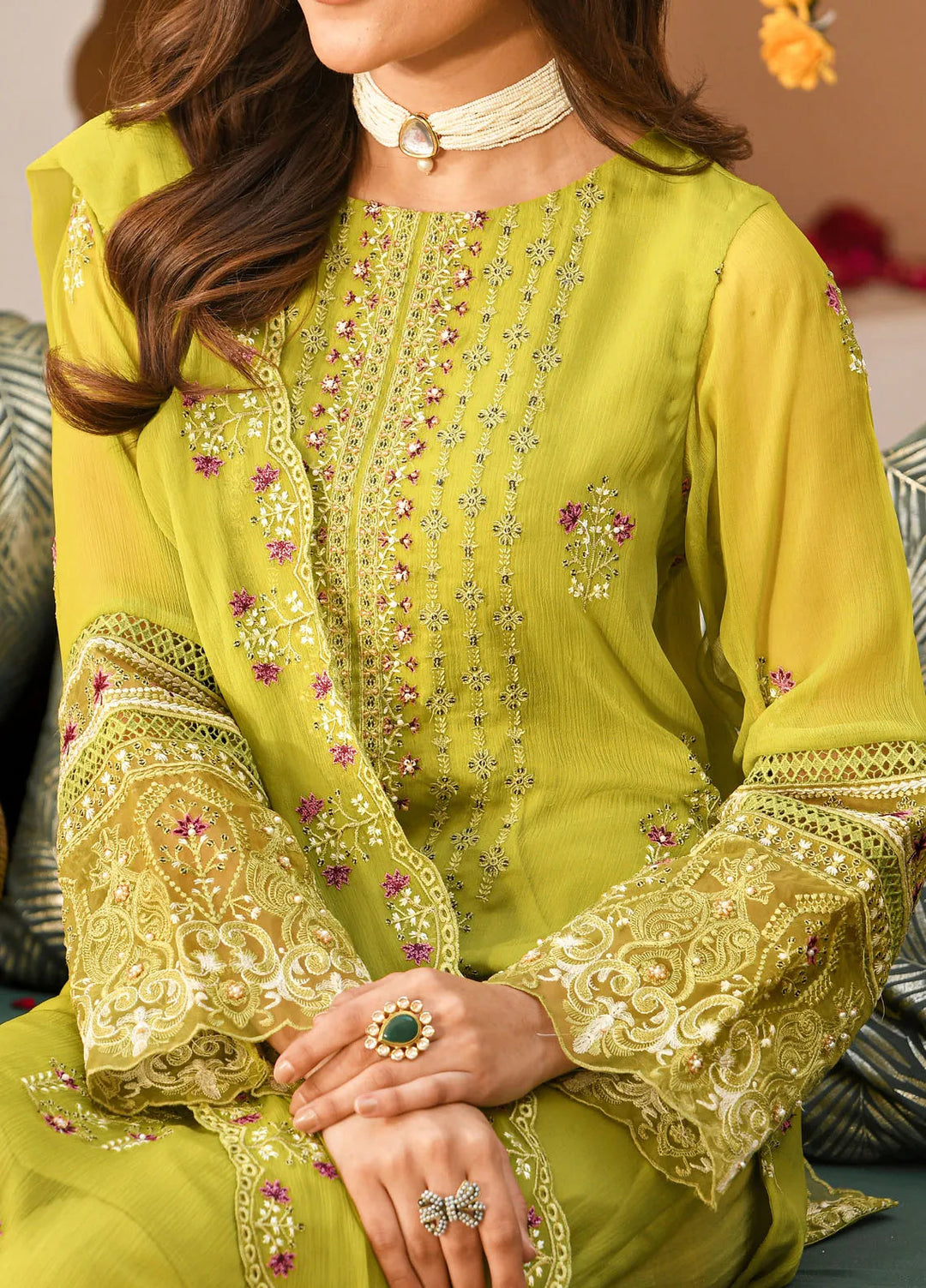Addee Pret Embroidered Chiffon 3 Piece Suit MF-030 Ziba