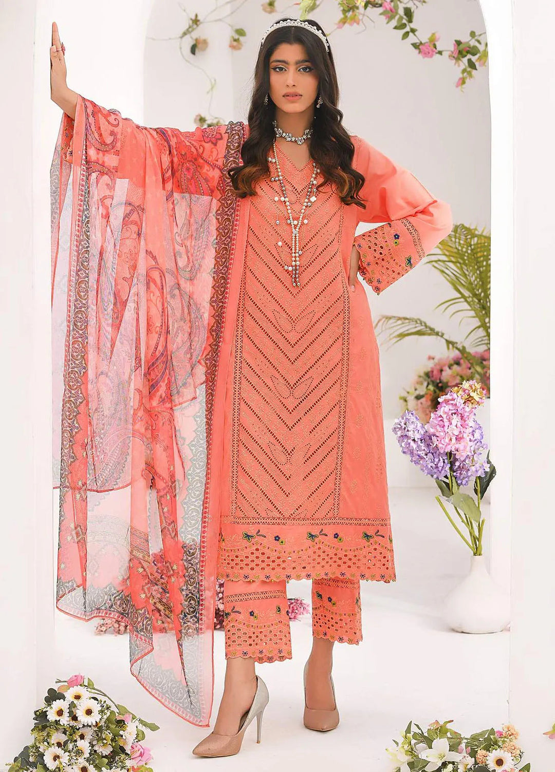 Addee Pret Embroidered Lawn 3 Piece Suit SM-035