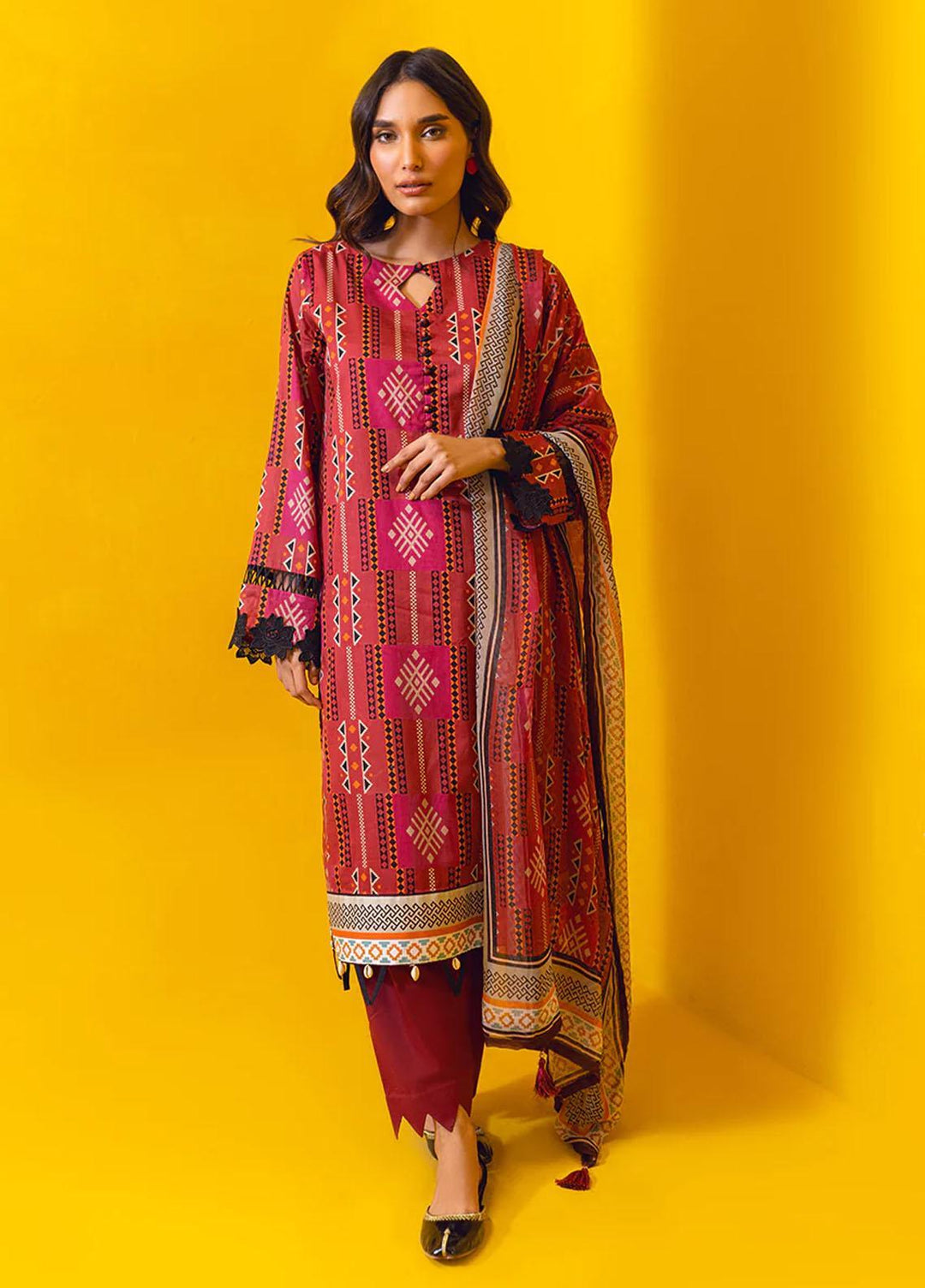 Adorna by Salitex Printed Lawn Suits Unstitched 2 Piece ST23A UNS23CB005UT - Summer Collection