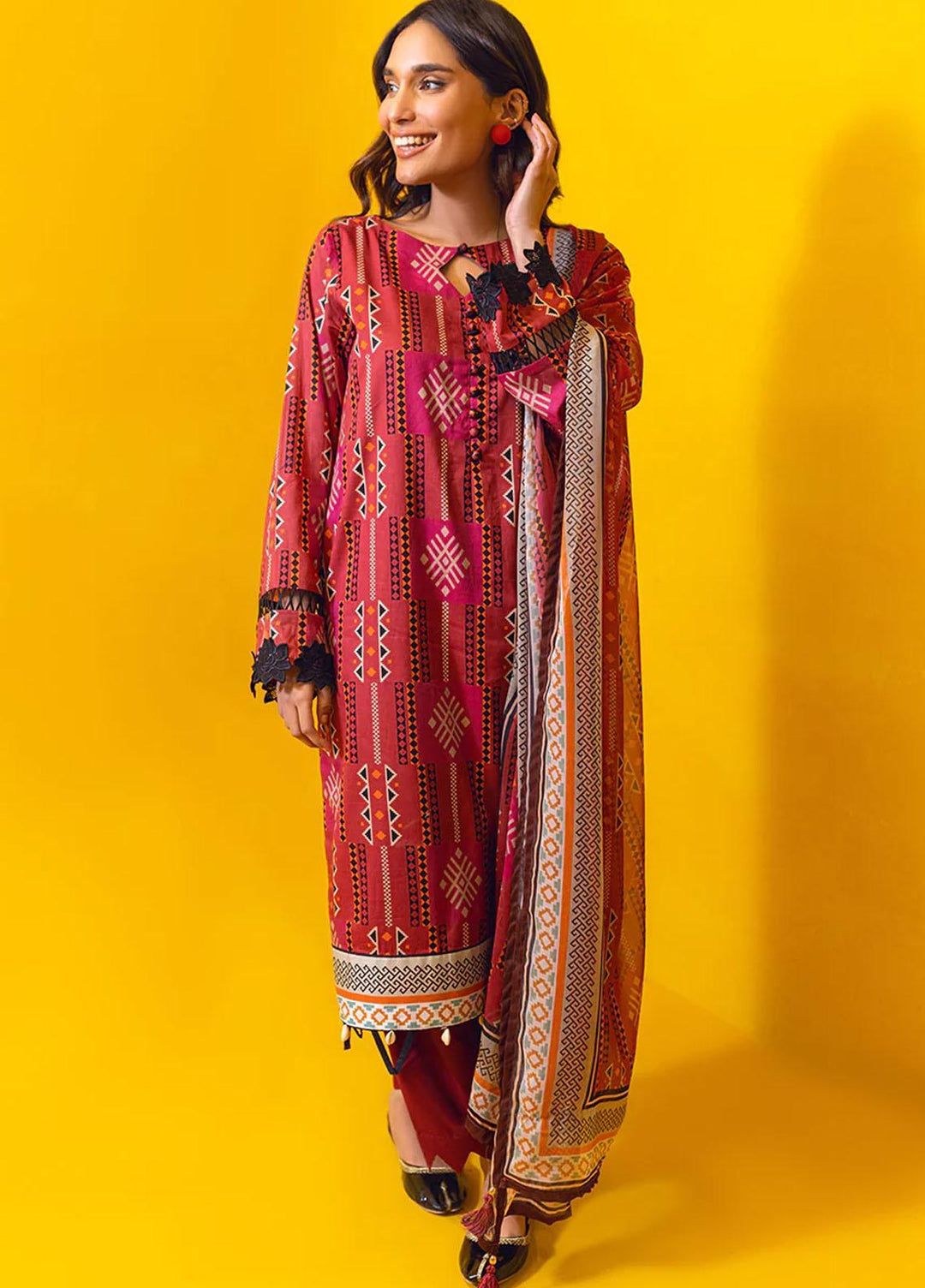 Adorna by Salitex Printed Lawn Suits Unstitched 2 Piece ST23A UNS23CB005UT - Summer Collection