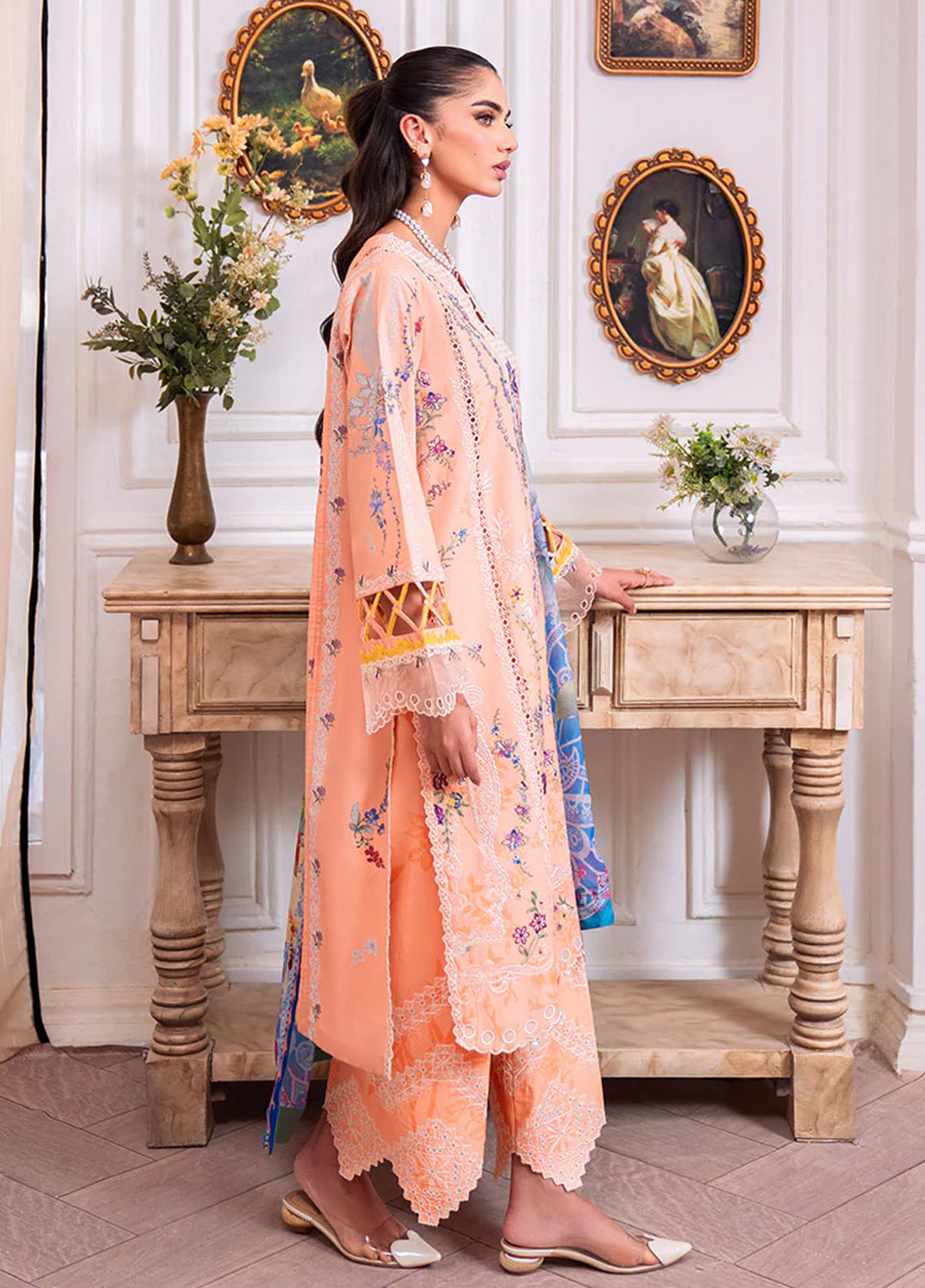 Aezel by Roheenaz Embroidered Cambric Suits Unstitched 3 Piece RNZ25AC D-02 A Amal - Winter Collection