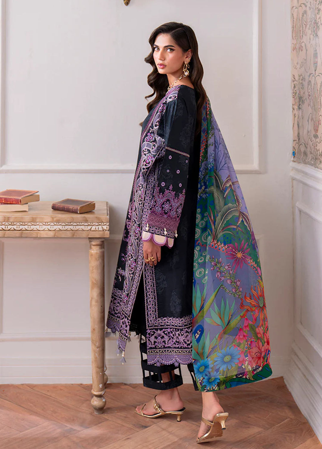 Aezel by Roheenaz Embroidered Cambric Suits Unstitched 3 Piece RNZ25AC D-05 A Emera - Winter Collection