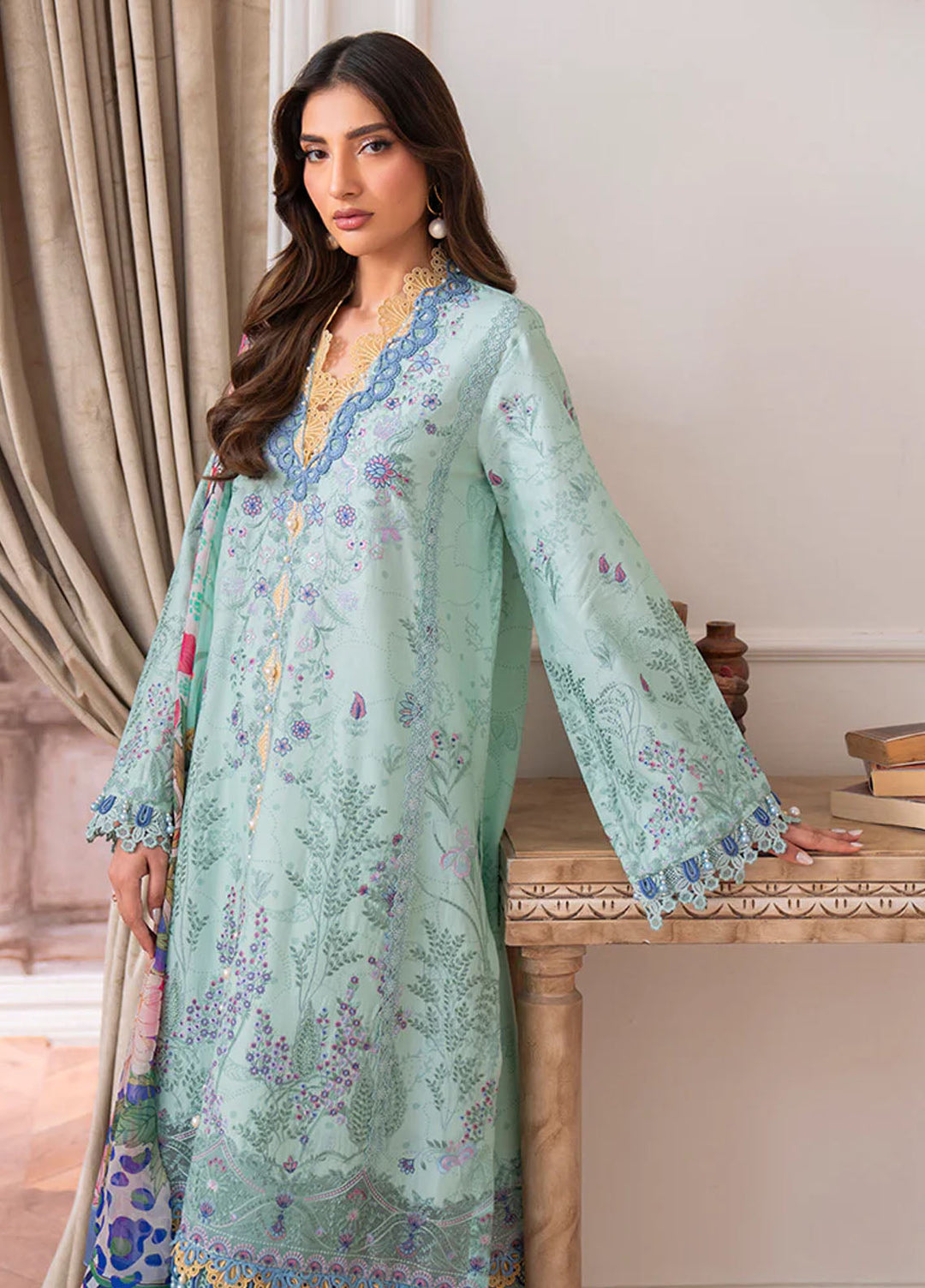 Aezel by Roheenaz Embroidered Cambric Suits Unstitched 3 Piece RNZ25AC D-07 A Avira - Winter Collection