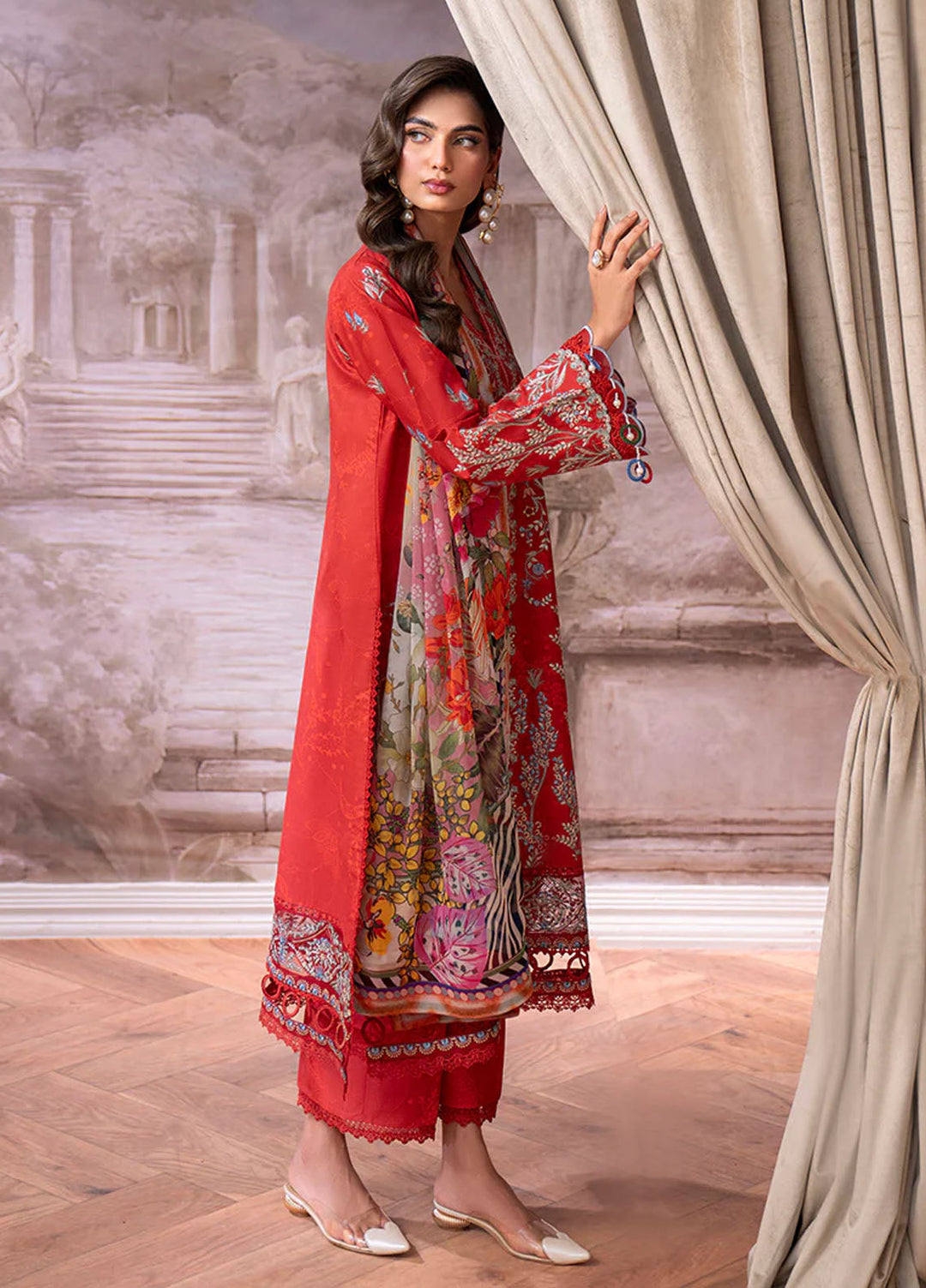 Aezel by Roheenaz Embroidered Cambric Suits Unstitched 3 Piece RNZ25AC D-07 B Lyrah - Winter Collection