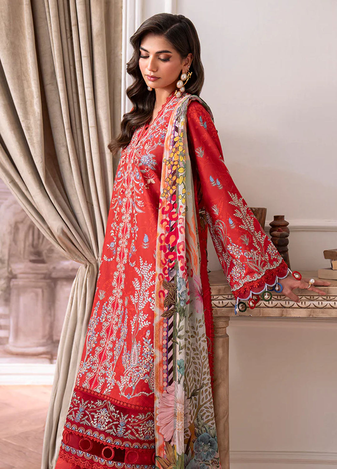 Aezel by Roheenaz Embroidered Cambric Suits Unstitched 3 Piece RNZ25AC D-07 B Lyrah - Winter Collection