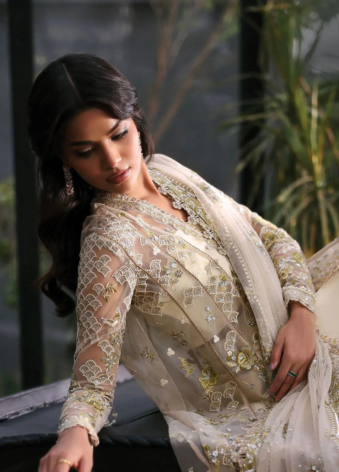 Afrozeh Embroidered Chiffon Suits Unstitched 3 Piece AF25LF D-10 Fleurie - Formals Collection