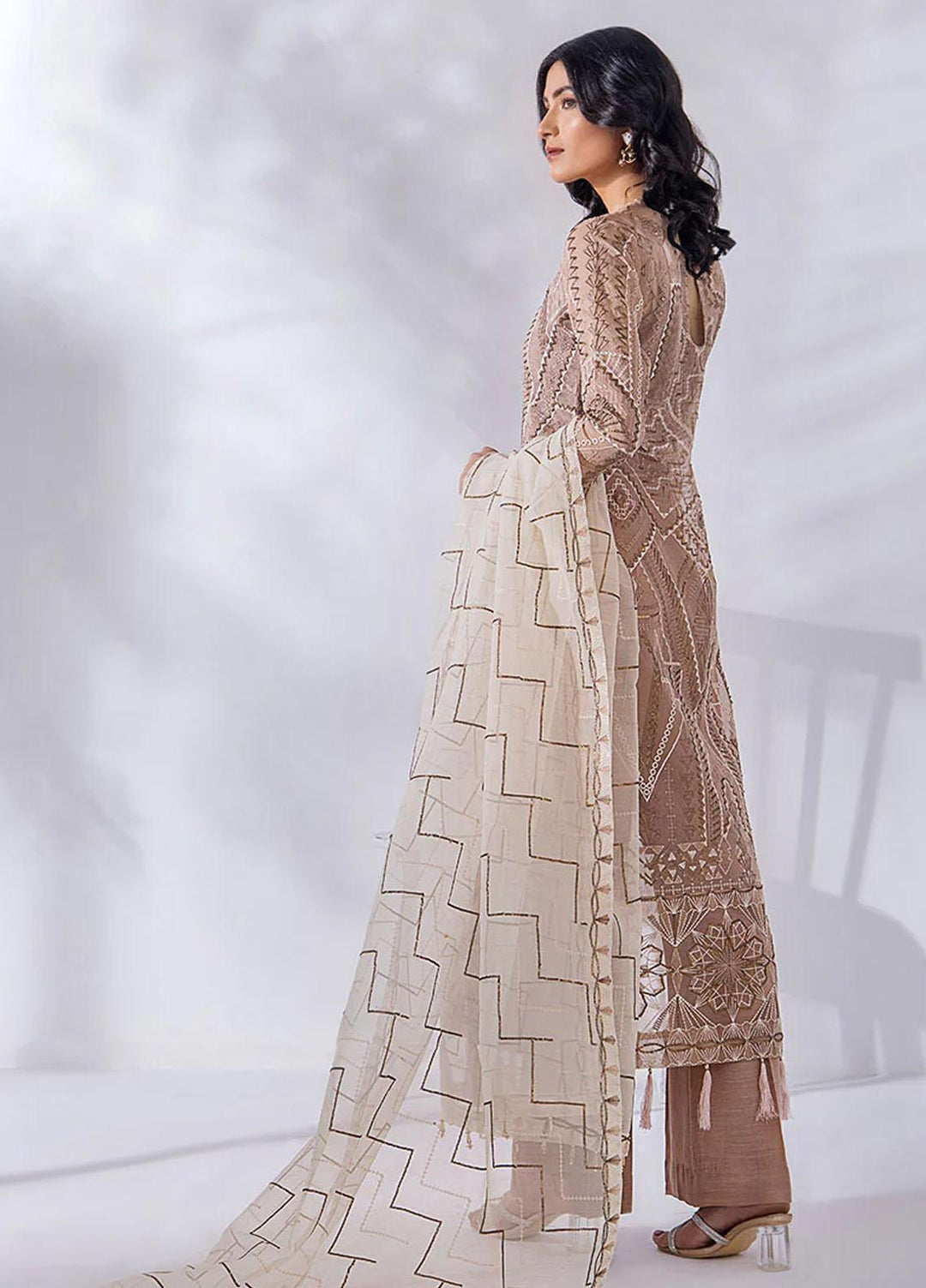 Afreen By Malook Embroidered Organza Suits Unstitched 4 Piece MLK23AF Elise - Festive Collection