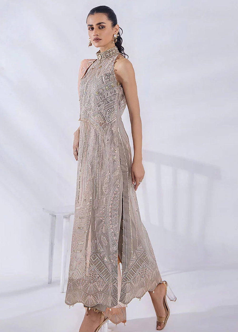Afreen By Malook Embroidered Organza Suits Unstitched 4 Piece MLK23AF Aaira - Festive Collection