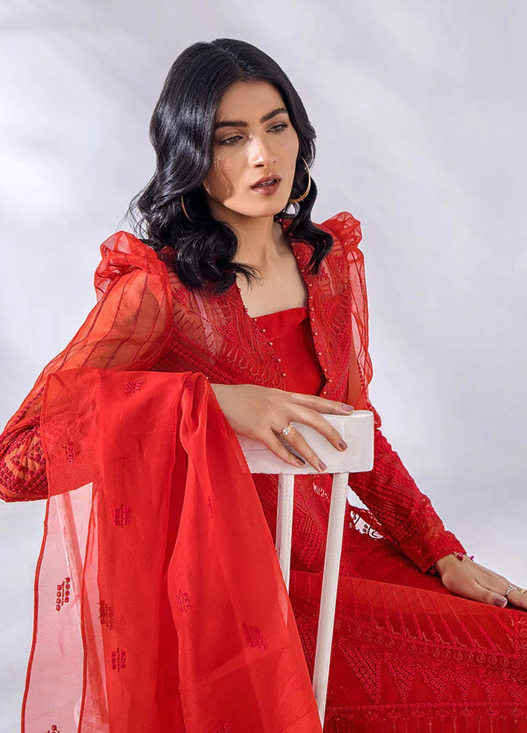 Afreen By Malook Embroidered Organza Suits Unstitched 4 Piece MLK23AF Samara - Festive Collection