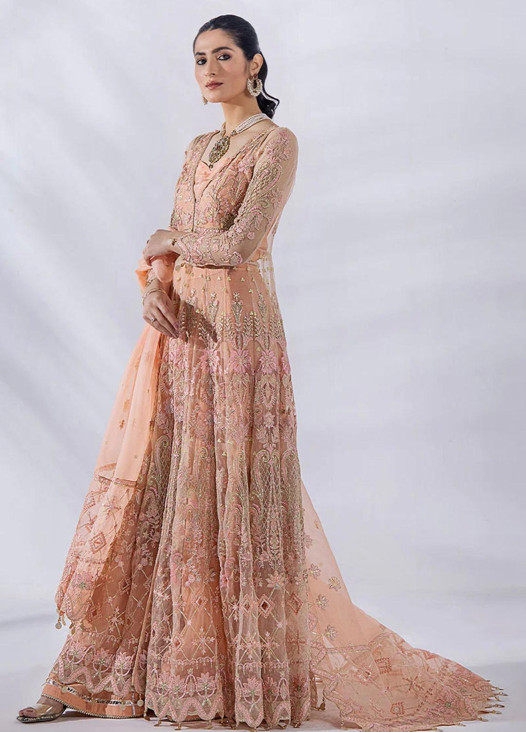 Afreen By Malook Embroidered Net Suits Unstitched 3 Piece MLK23AF Daisy - Festive Collection