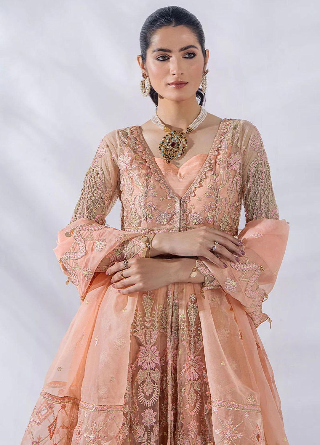 Afreen By Malook Embroidered Net Suits Unstitched 3 Piece MLK23AF Daisy - Festive Collection