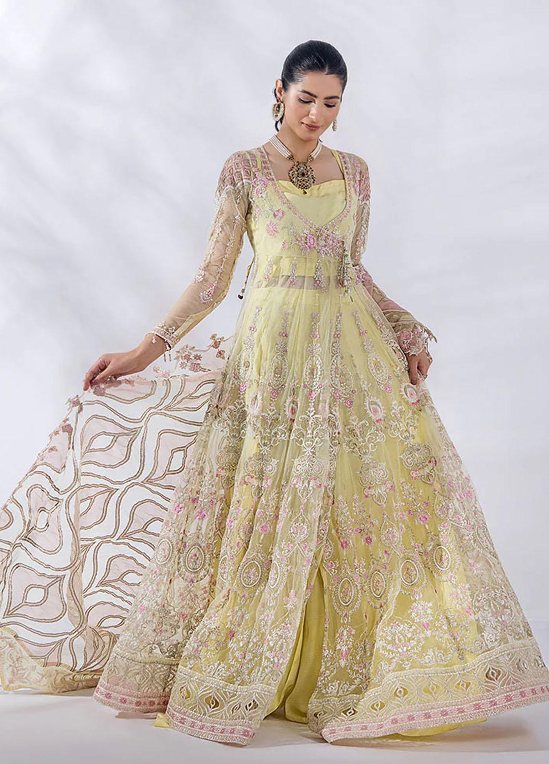 Afreen By Malook Embroidered Net Suits Unstitched 3 Piece MLK23AF Diara - Festive Collection