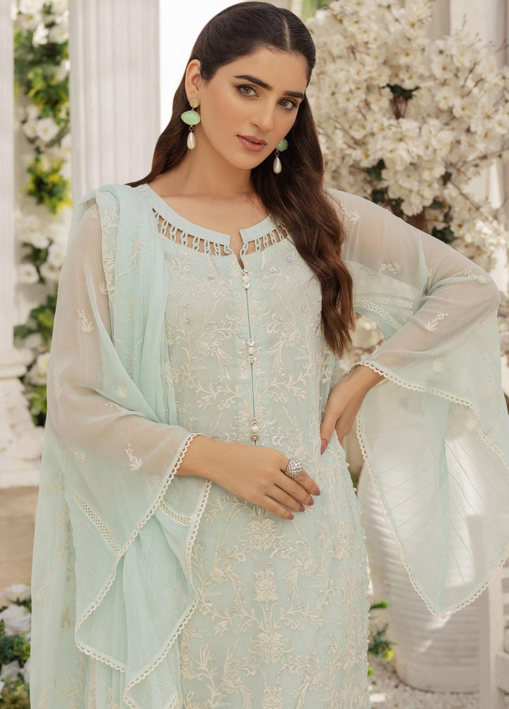 Afreen By Shamooz Embroidered Chiffon Suits Unstitched 3 Piece SHM23A SU-049 Emerald - Festive Collection