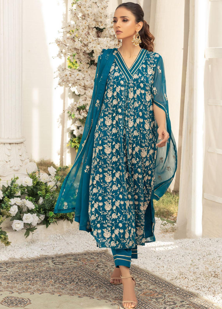 Afreen By Shamooz Embroidered Chiffon Suits Unstitched 3 Piece SHM23A SU-051 Heena - Festive Collection