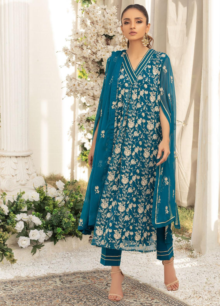 Afreen By Shamooz Embroidered Chiffon Suits Unstitched 3 Piece SHM23A SU-051 Heena - Festive Collection