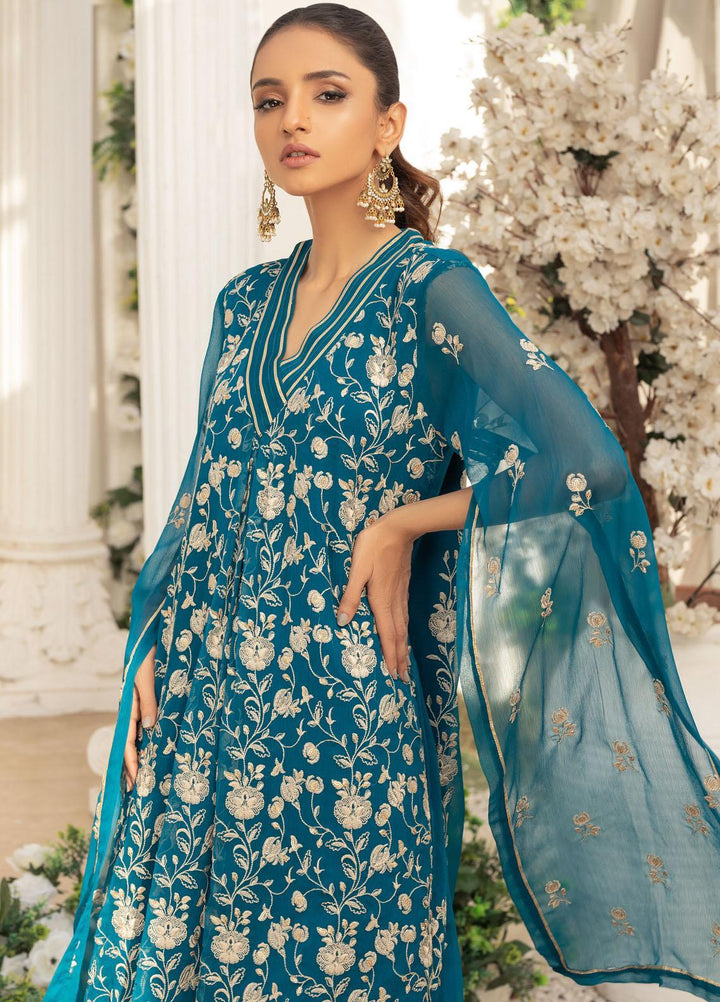 Afreen By Shamooz Embroidered Chiffon Suits Unstitched 3 Piece SHM23A SU-051 Heena - Festive Collection