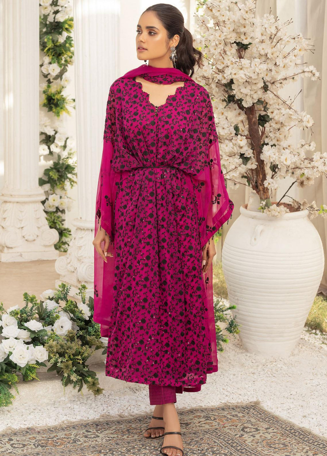 Afreen By Shamooz Embroidered Chiffon Suits Unstitched 3 Piece SHM23A SU-052 Haseena - Festive Collection