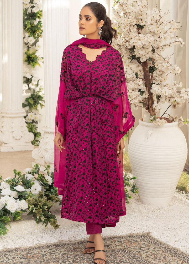 Afreen By Shamooz Embroidered Chiffon Suits Unstitched 3 Piece SHM23A SU-052 Haseena - Festive Collection