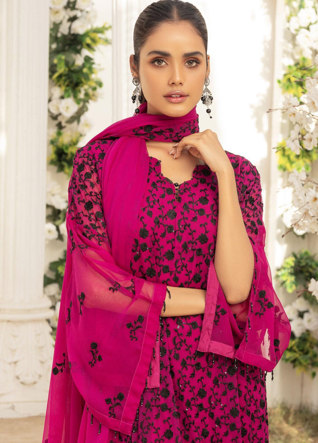 Afreen By Shamooz Embroidered Chiffon Suits Unstitched 3 Piece SHM23A SU-052 Haseena - Festive Collection