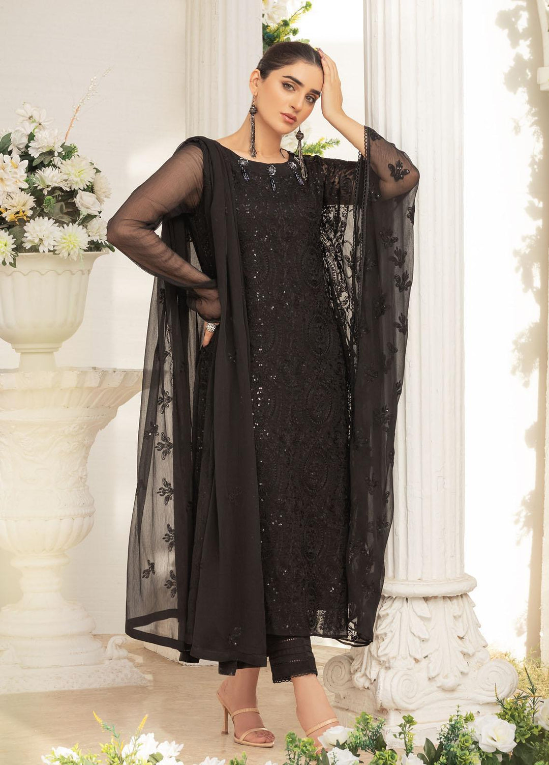 Afreen By Shamooz Embroidered Chiffon Suits Unstitched 3 Piece SHM23A SU-055 Orphic - Festive Collection