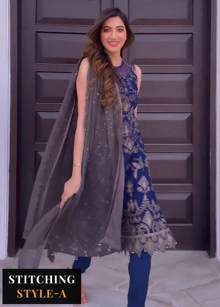 Afreen by Zarif Embroidered Chiffon Suits Unstitched 3 Piece ZF23A ZFG 05 ELYSIAN - Formal Collection