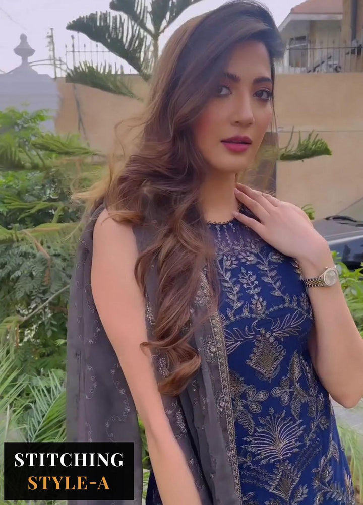 Afreen by Zarif Embroidered Chiffon Suits Unstitched 3 Piece ZF23A ZFG 05 ELYSIAN - Formal Collection