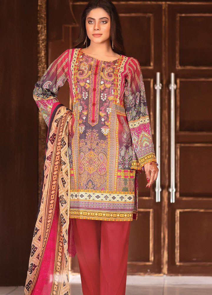 Afreen by Zebaish Embroidered Lawn Suits Unstitched 3 Piece ZSH21AR DE-05 - Summer Collection
