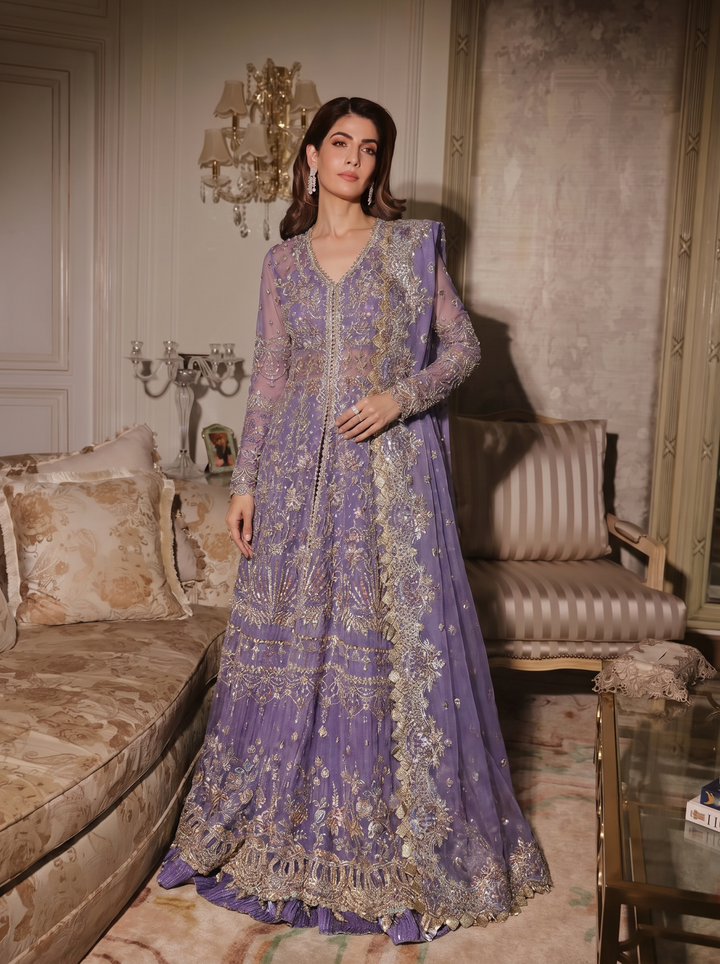 Afrozeh Unstitched Embroidered Organza 4 Piece Suit Eloah - Wedding Collection