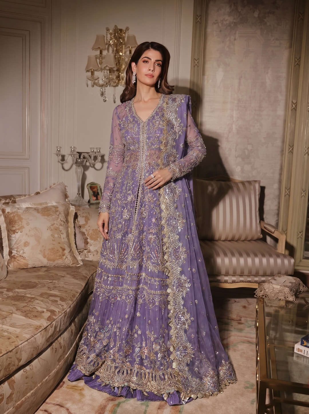 Afrozeh Unstitched Embroidered Organza 4 Piece Suit Eloah - Wedding Collection