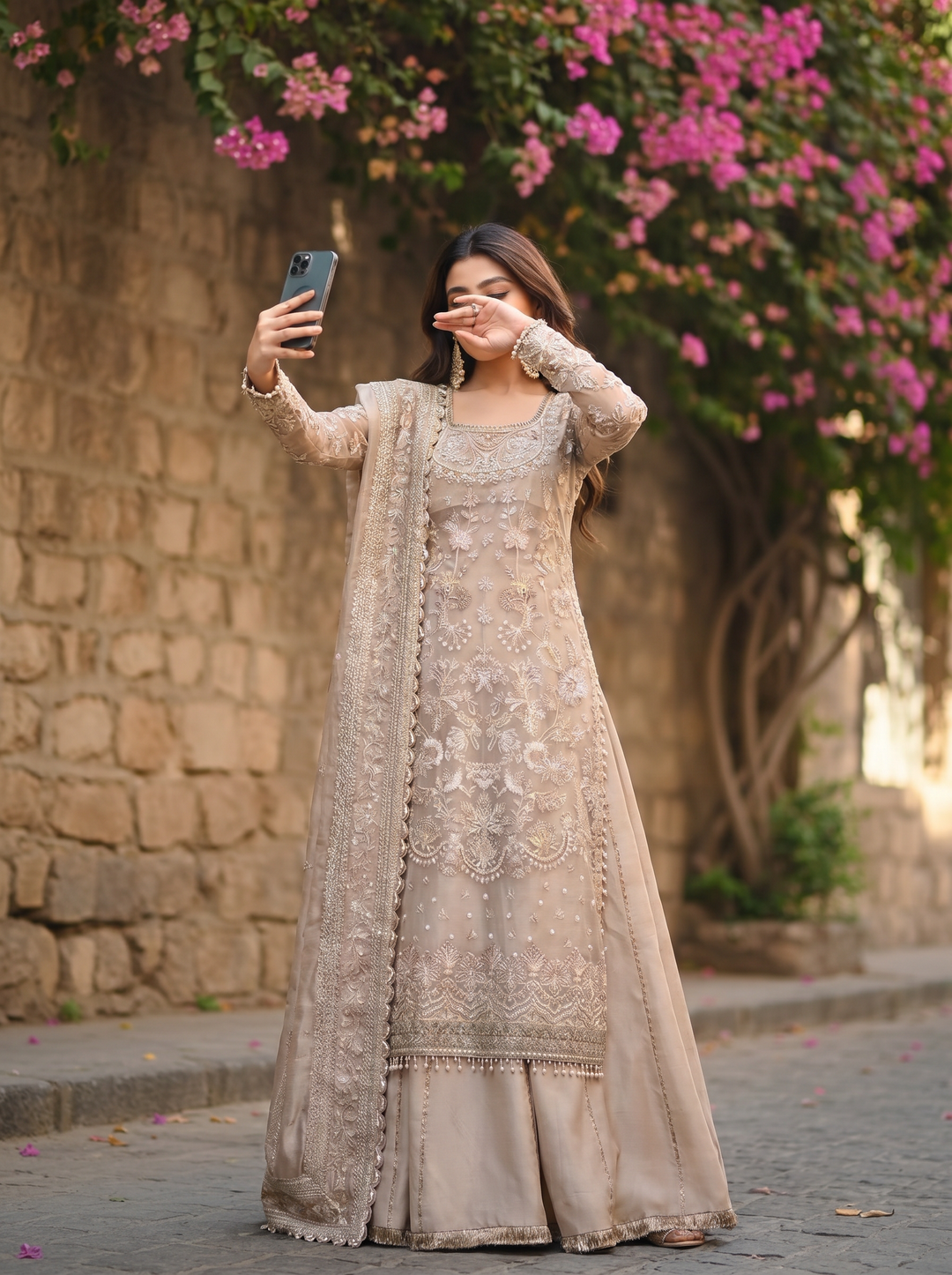 Dastangoi By Afrozeh Embroidered Tissue Suits Unstitched 3 Piece AF23DG AWE-23-V1-04 Ulfat - Wedding Collection