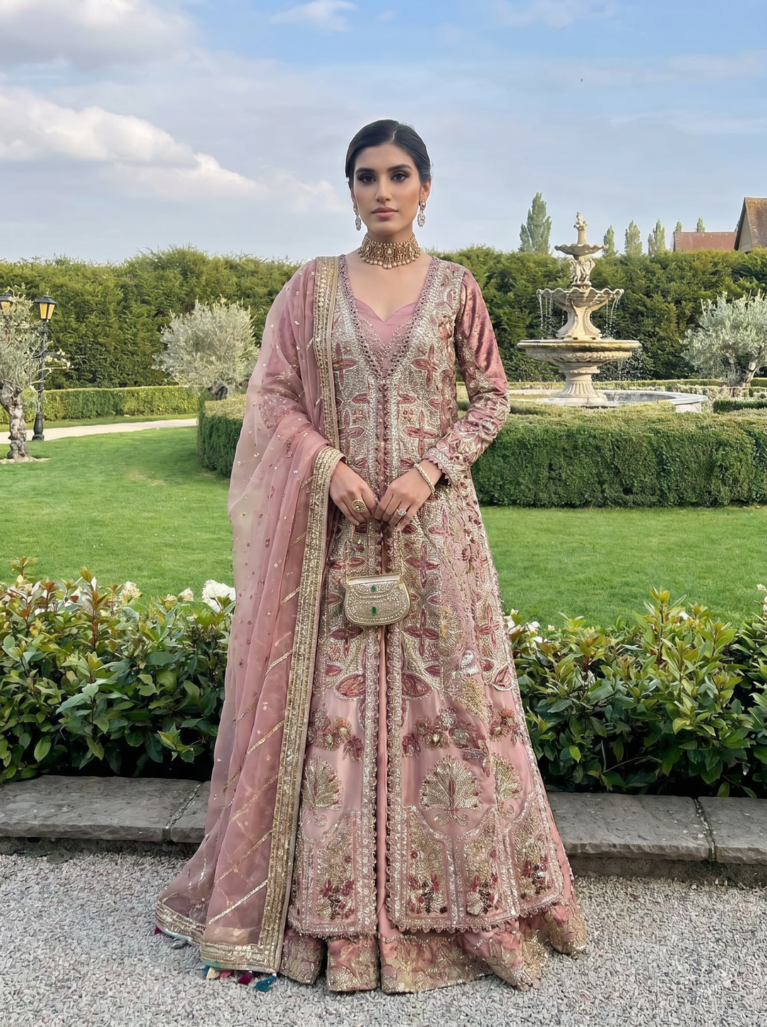 Hayat by Afrozeh Unstitched Zari Embroidered Suits 3 Piece AF25HU AFH-25-09 ZARHEL - Festive Collection