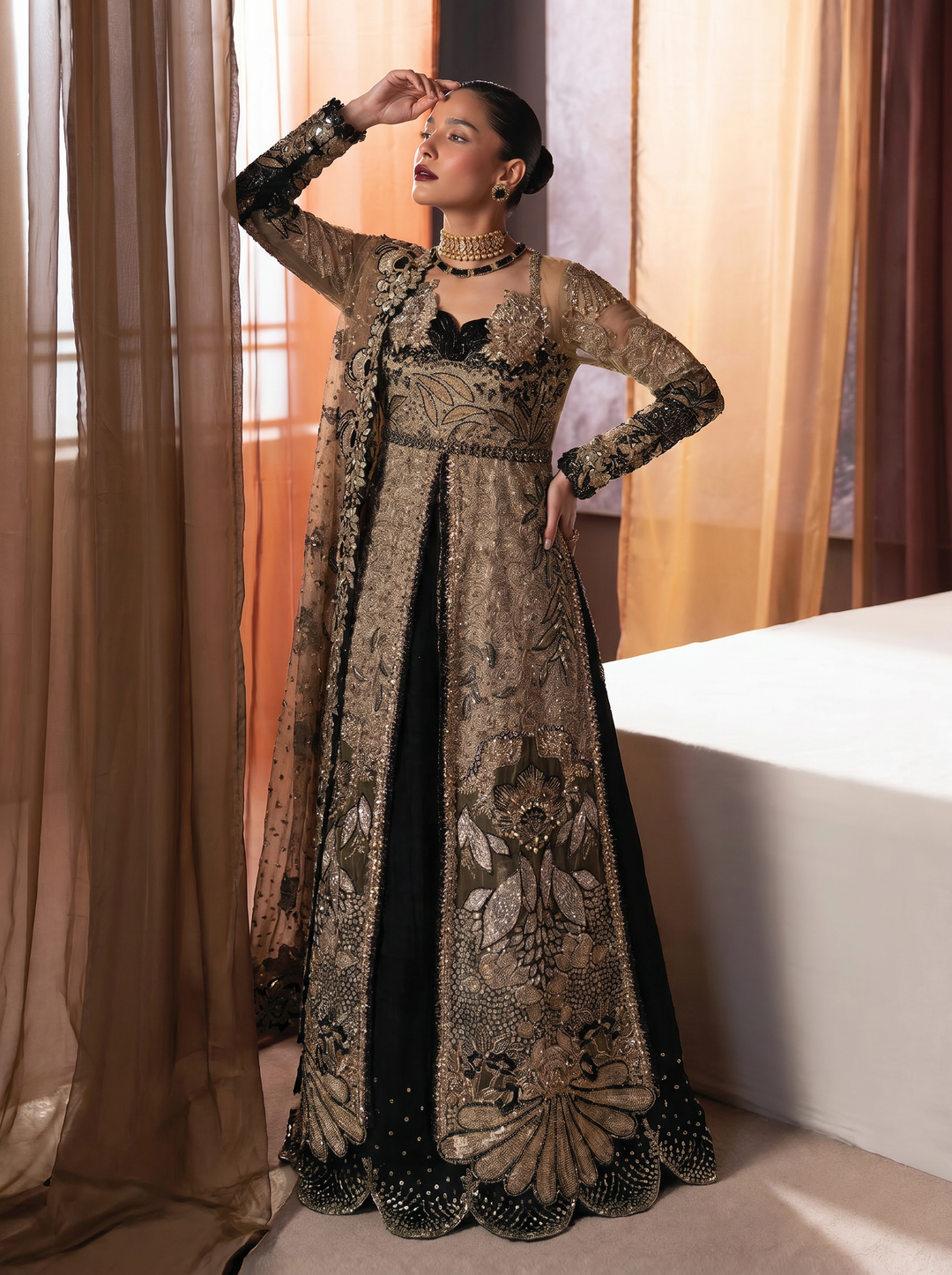 Hayat by Afrozeh Unstitched Organza Embroidered Suits 3 Piece AF25HU AFH-25-02 RAYYAN - Festive Collection