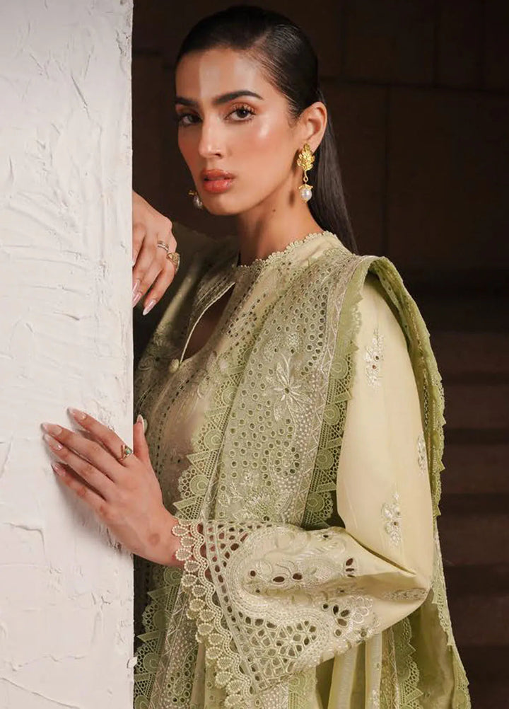Afrozeh Chikankari Lawn Suit Unstitched 3 Piece AF24CL Kelly - Festive Collection