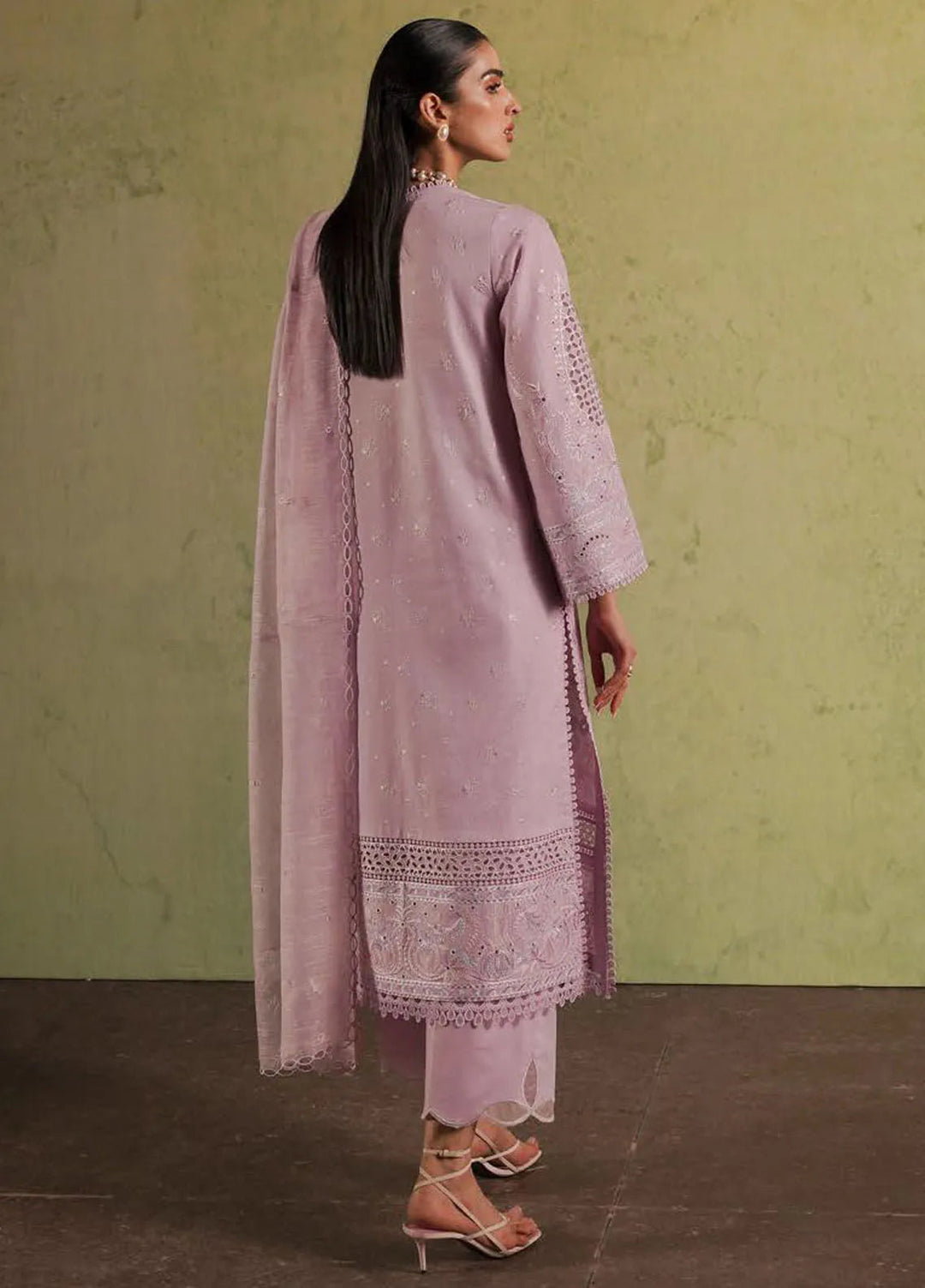 Afrozeh Chikankari Lawn Suit Unstitched 3 Piece AF24CL Thistle - Festive Collection