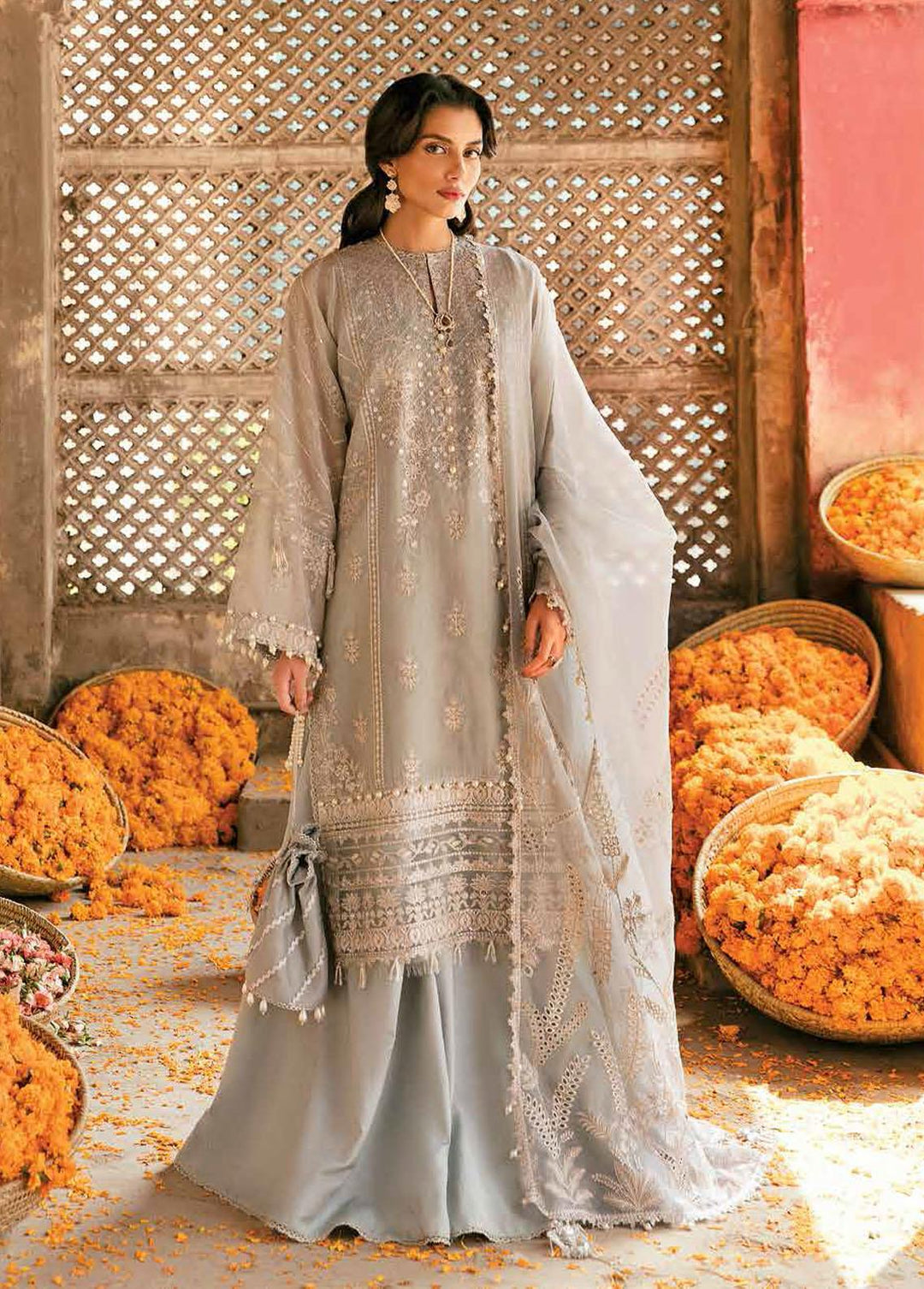 Dhoop Kinara By Afrozeh Embroidered  Suits Unstitched 3 Piece AF22DK 01 Zohra - Luxury Formals Collection