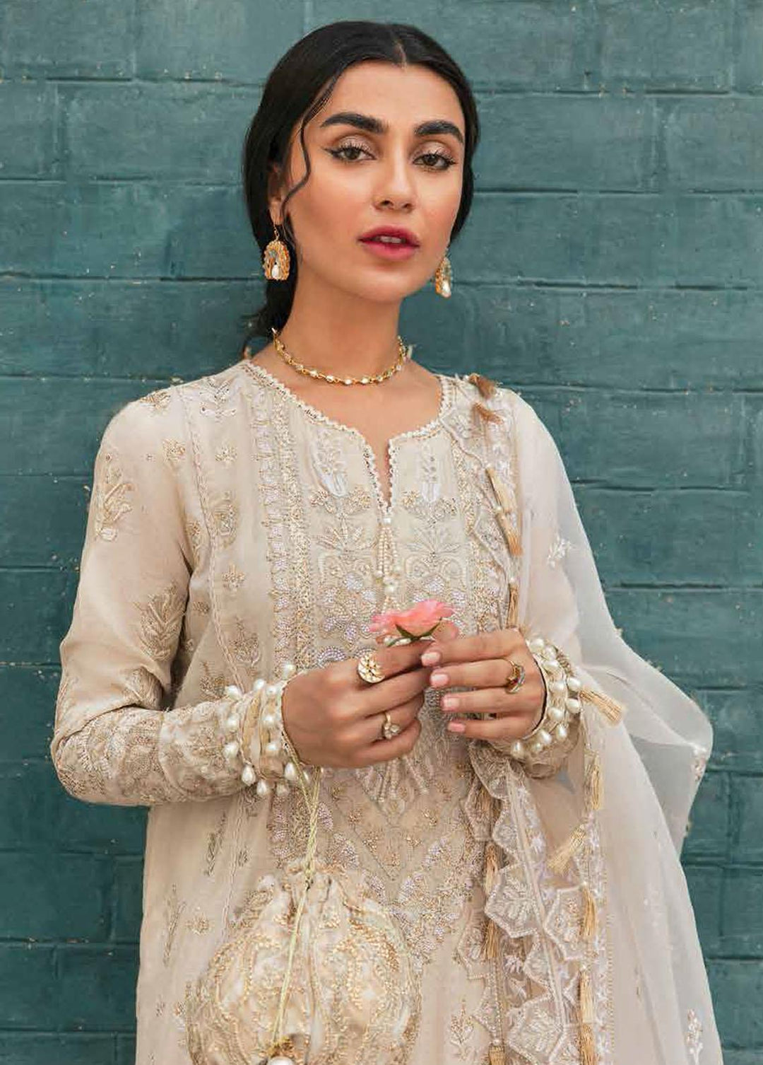 Dhoop Kinara By Afrozeh Embroidered  Suits Unstitched 3 Piece AF22DK 02 Mehtab - Luxury Formals Collection