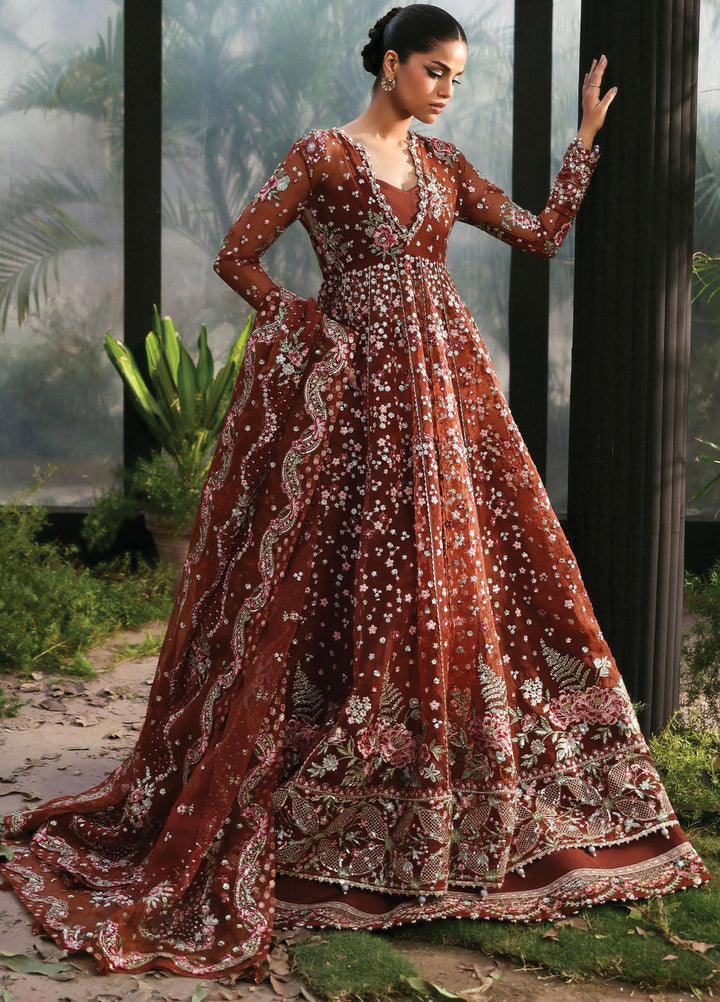 Afrozeh Embroidered Chiffon Suits Unstitched 3 Piece AF25LF D-02 Shale - Formals Collection