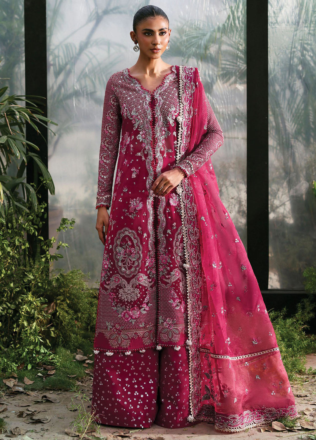 Afrozeh Embroidered Chiffon Suits Unstitched 3 Piece AF25LF D-03 Rowan - Formals Collection