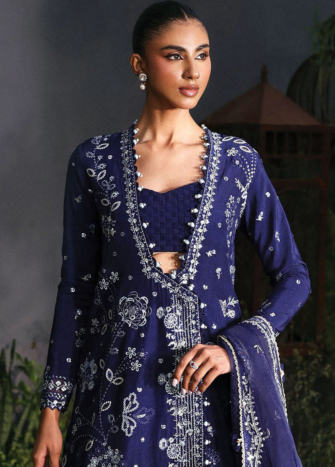Afrozeh Embroidered Chiffon Suits Unstitched 3 Piece AF25LF D-04 Maison - Formals Collection