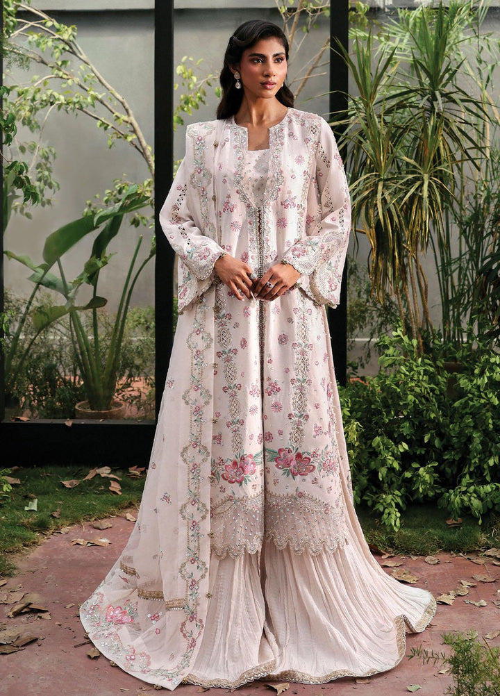 Afrozeh Embroidered Chiffon Suits Unstitched 3 Piece AF25LF D-05 Rue - Formals Collection