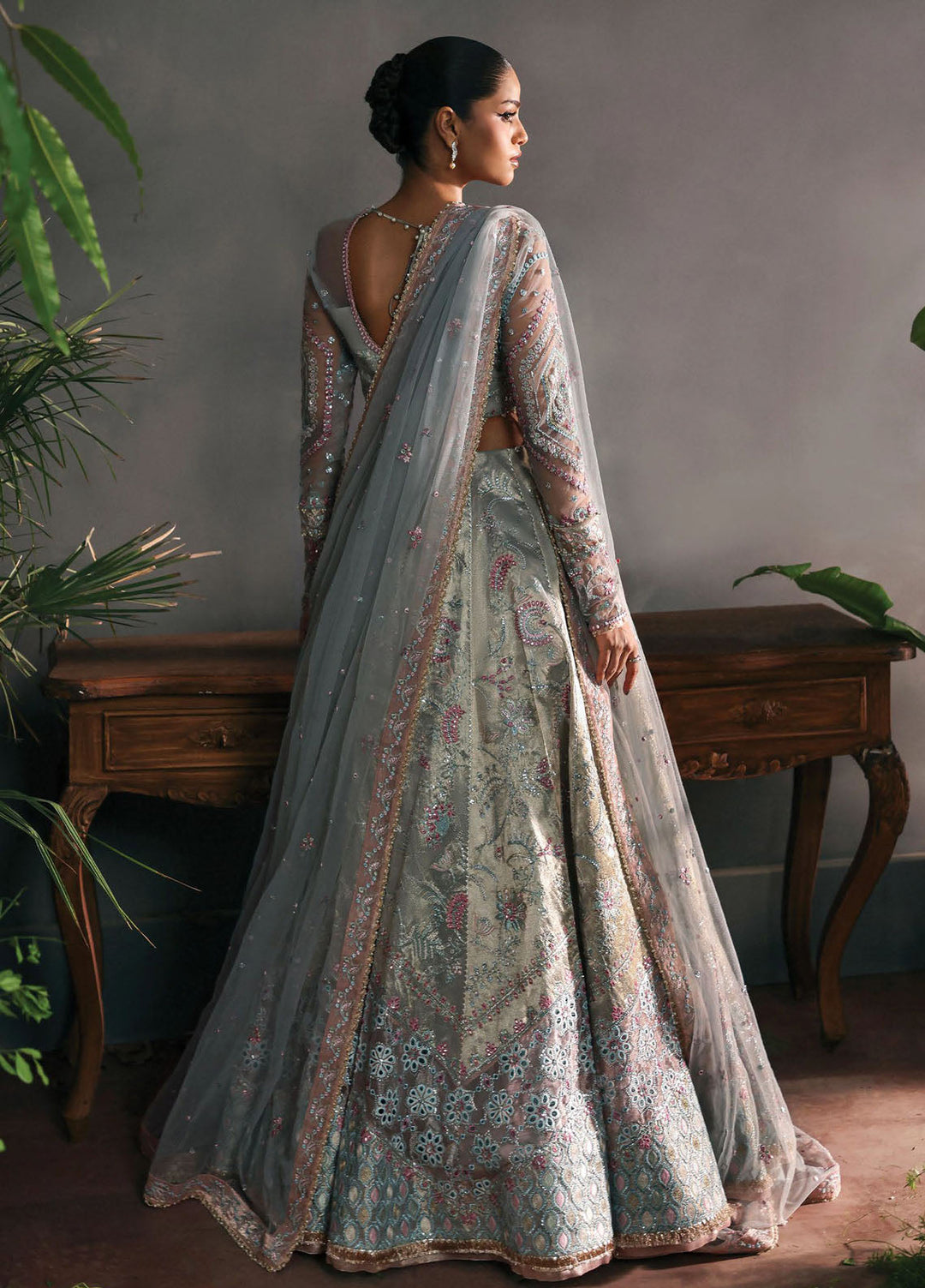 Afrozeh Embroidered Chiffon Suits Unstitched 3 Piece AF25LF D-08 Elanora - Formals Collection