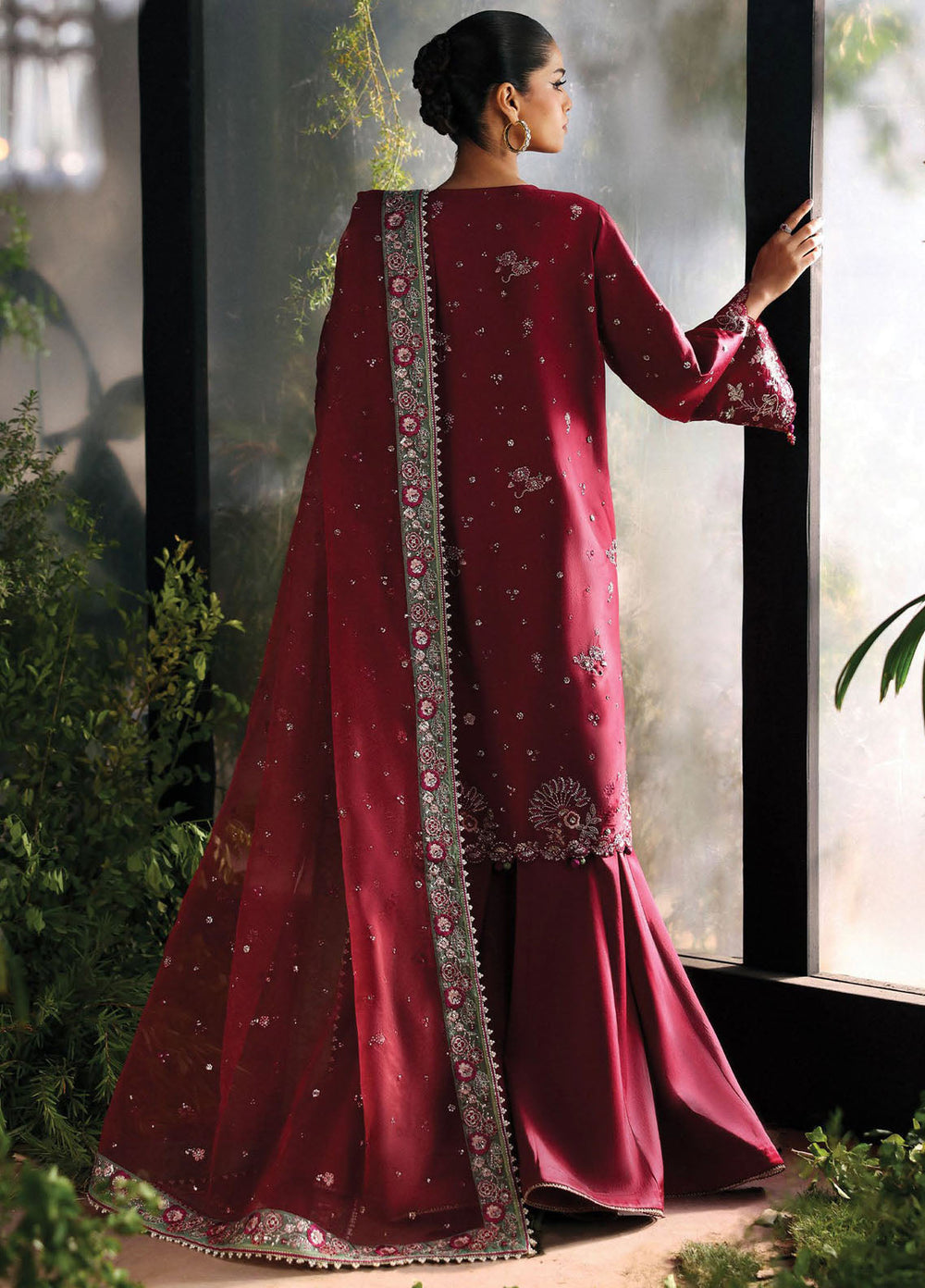Afrozeh Embroidered Chiffon Suits Unstitched 3 Piece AF25LF D-09 Yalira - Formals Collection