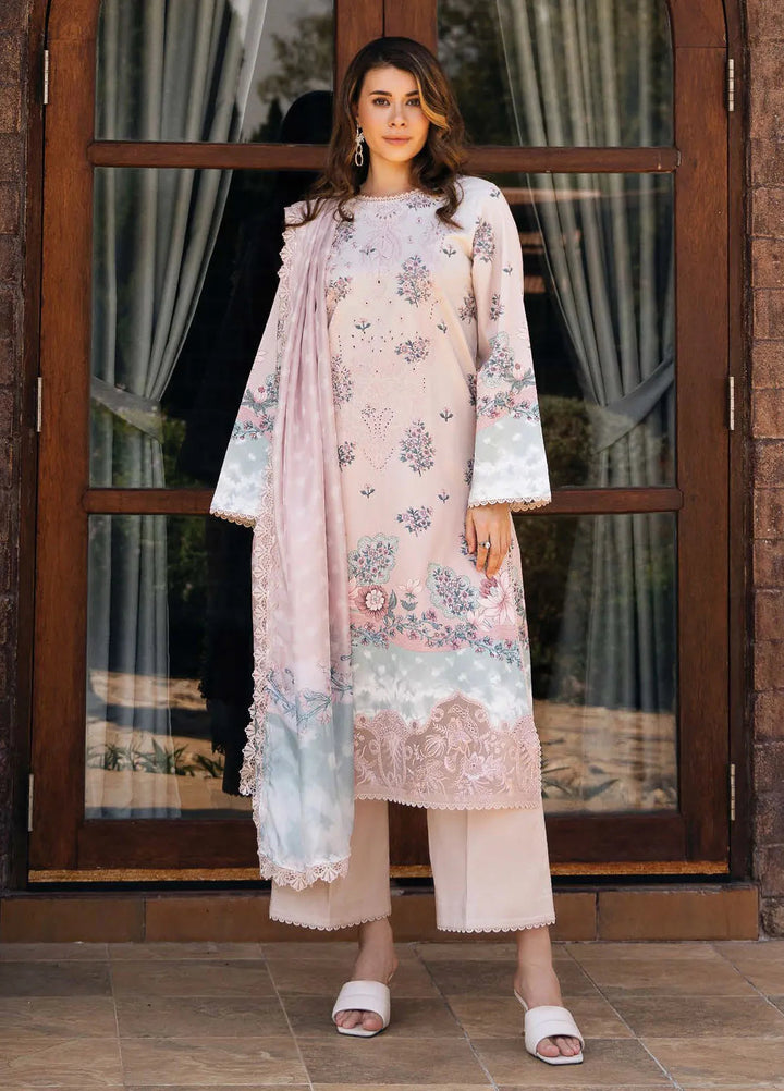 Afrozeh Embroidered Lawn Suit Unstitched 3 Piece AF25DH D-01 Seraphina B - Summer Collection