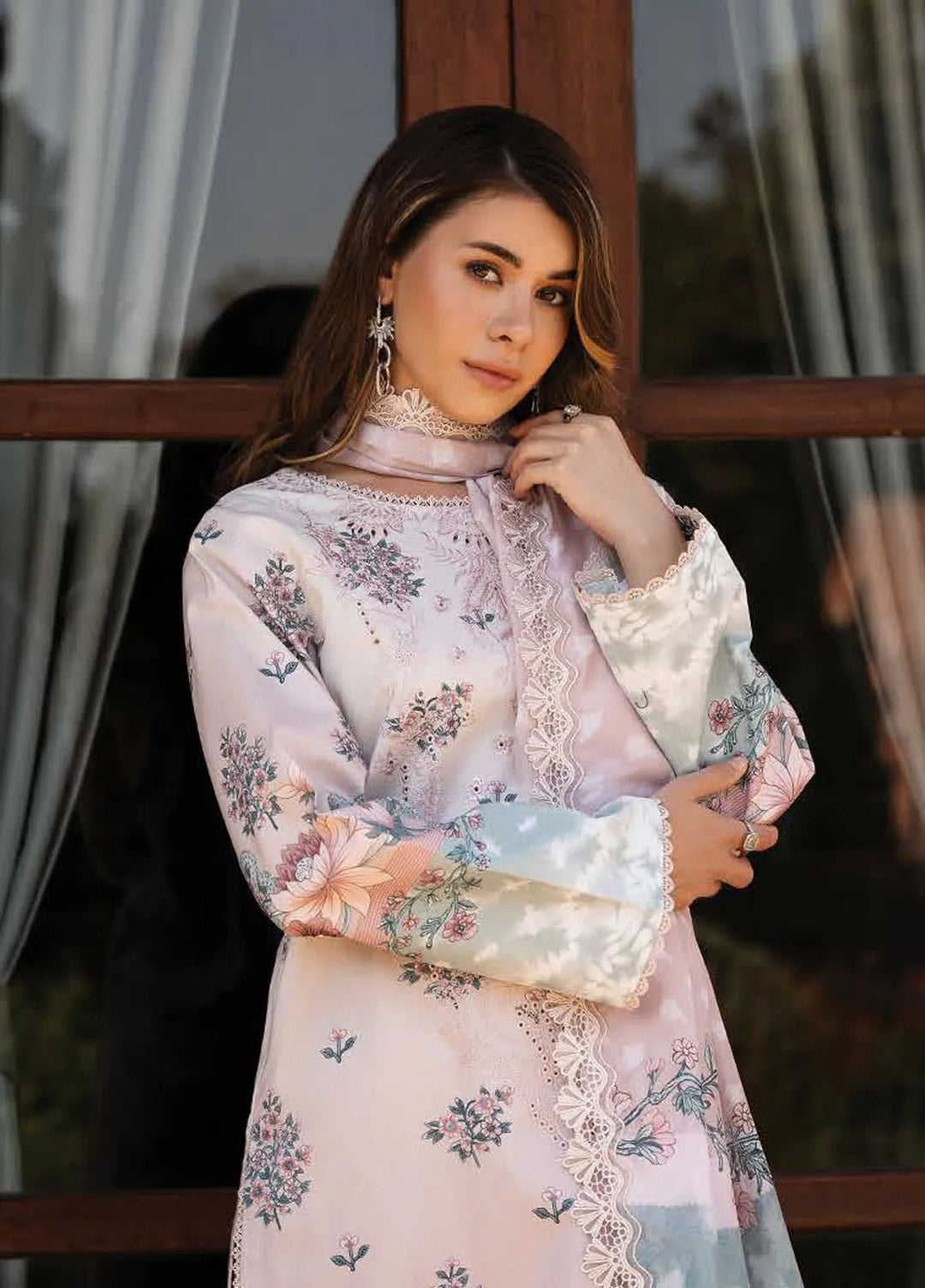 Afrozeh Embroidered Lawn Suit Unstitched 3 Piece AF25DH D-01 Seraphina B - Summer Collection