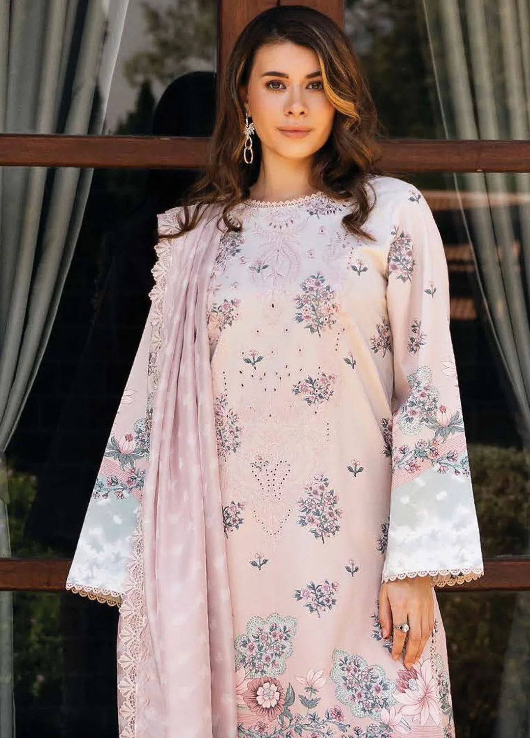 Afrozeh Embroidered Lawn Suit Unstitched 3 Piece AF25DH D-01 Seraphina B - Summer Collection